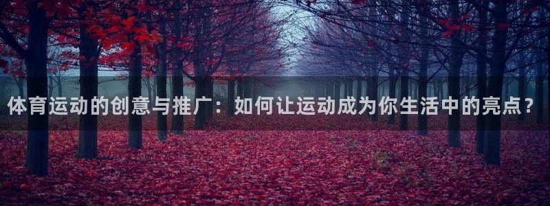 谈球吧体育官网：体育运动的创意与推广：如何让运动成为你生活中的亮点？